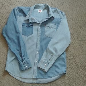 Levi's two tone denim button up